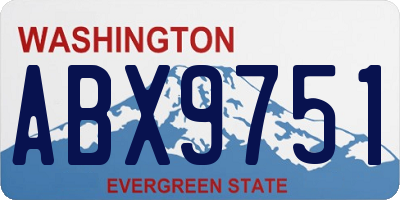 WA license plate ABX9751