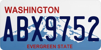 WA license plate ABX9752