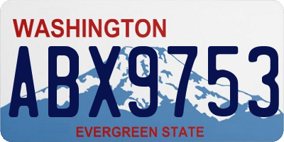 WA license plate ABX9753