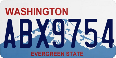 WA license plate ABX9754