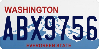 WA license plate ABX9756