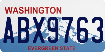 WA license plate ABX9763
