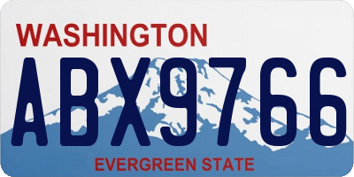 WA license plate ABX9766