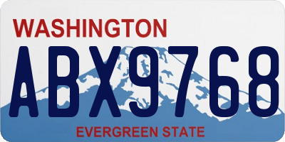 WA license plate ABX9768