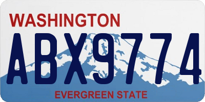 WA license plate ABX9774