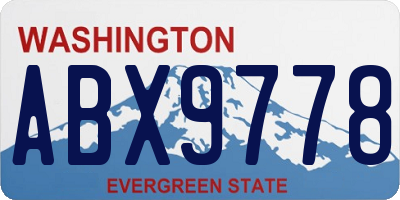 WA license plate ABX9778
