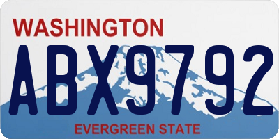 WA license plate ABX9792