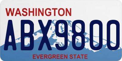 WA license plate ABX9800