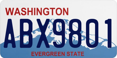 WA license plate ABX9801