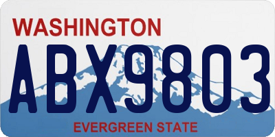 WA license plate ABX9803
