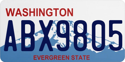 WA license plate ABX9805