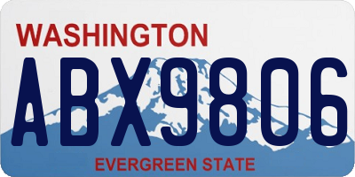 WA license plate ABX9806