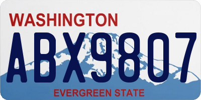 WA license plate ABX9807
