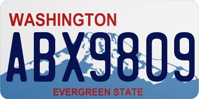 WA license plate ABX9809