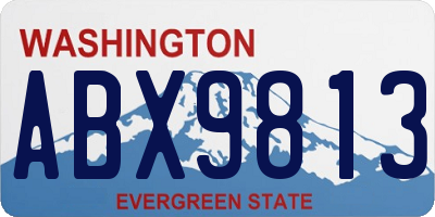 WA license plate ABX9813