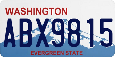 WA license plate ABX9815