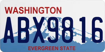WA license plate ABX9816