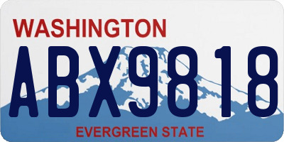 WA license plate ABX9818