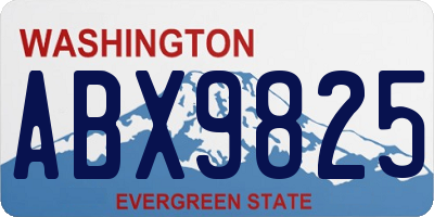 WA license plate ABX9825