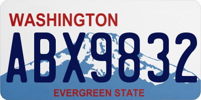 WA license plate ABX9832