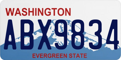 WA license plate ABX9834