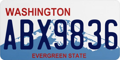 WA license plate ABX9836