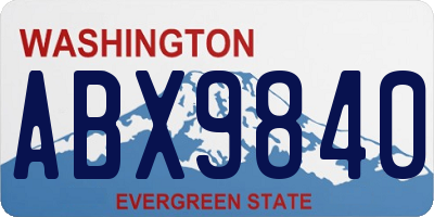 WA license plate ABX9840