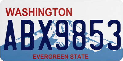 WA license plate ABX9853