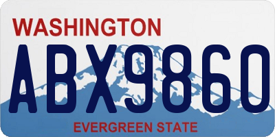 WA license plate ABX9860