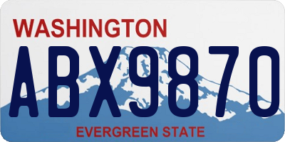 WA license plate ABX9870