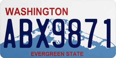 WA license plate ABX9871