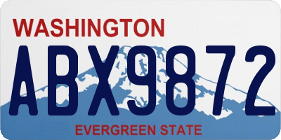 WA license plate ABX9872