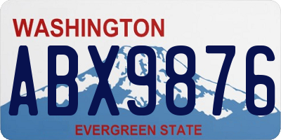 WA license plate ABX9876