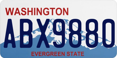 WA license plate ABX9880