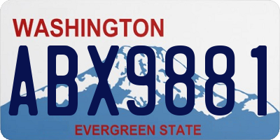 WA license plate ABX9881