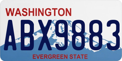 WA license plate ABX9883