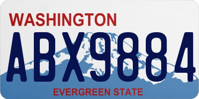 WA license plate ABX9884