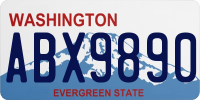 WA license plate ABX9890