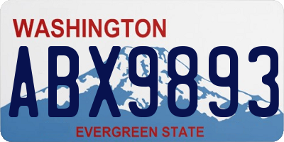 WA license plate ABX9893