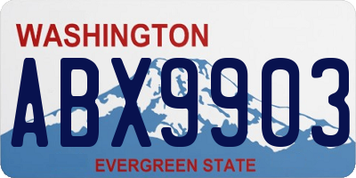 WA license plate ABX9903