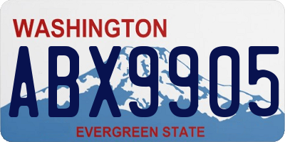 WA license plate ABX9905