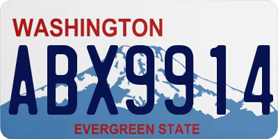 WA license plate ABX9914