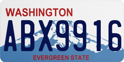 WA license plate ABX9916