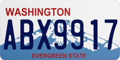 WA license plate ABX9917
