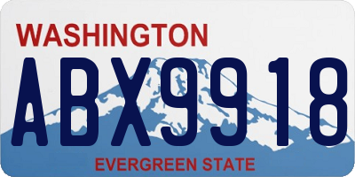 WA license plate ABX9918