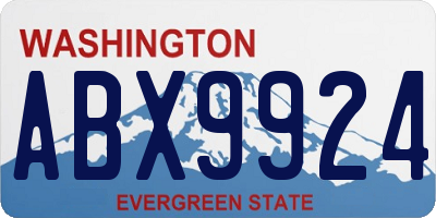 WA license plate ABX9924
