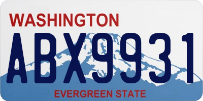 WA license plate ABX9931