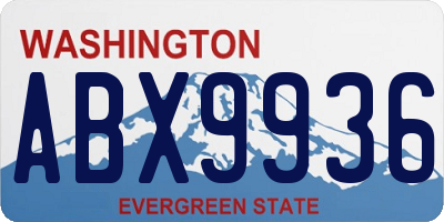 WA license plate ABX9936