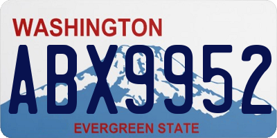 WA license plate ABX9952