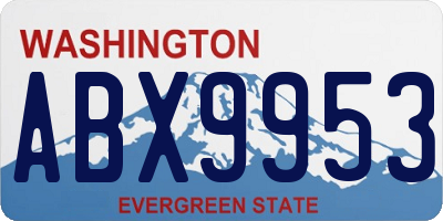 WA license plate ABX9953